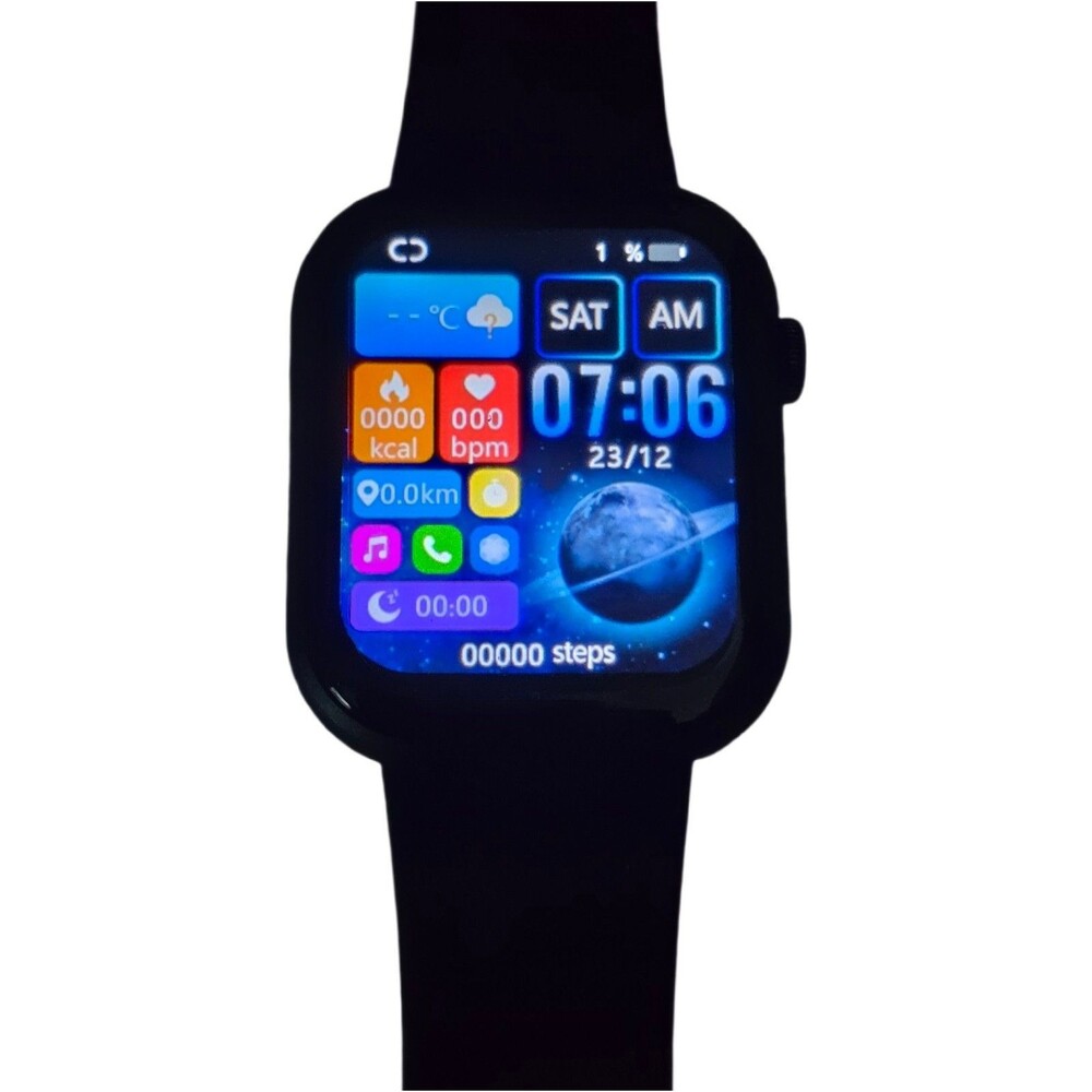 Smart Watch 1.72” Bluetooth Fitness Tracker HR SpO2 Sleep Monitor Black